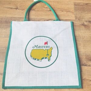Augusta Masters 2024 Jute Golf Tote Travel Shoulder Bag Size Large Vacation Tote